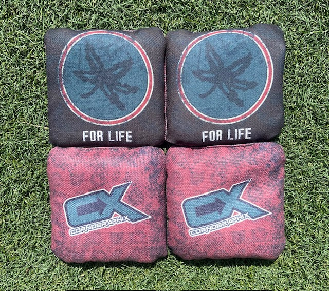 Backyard "Buckeye For Life" Cornhole Bags