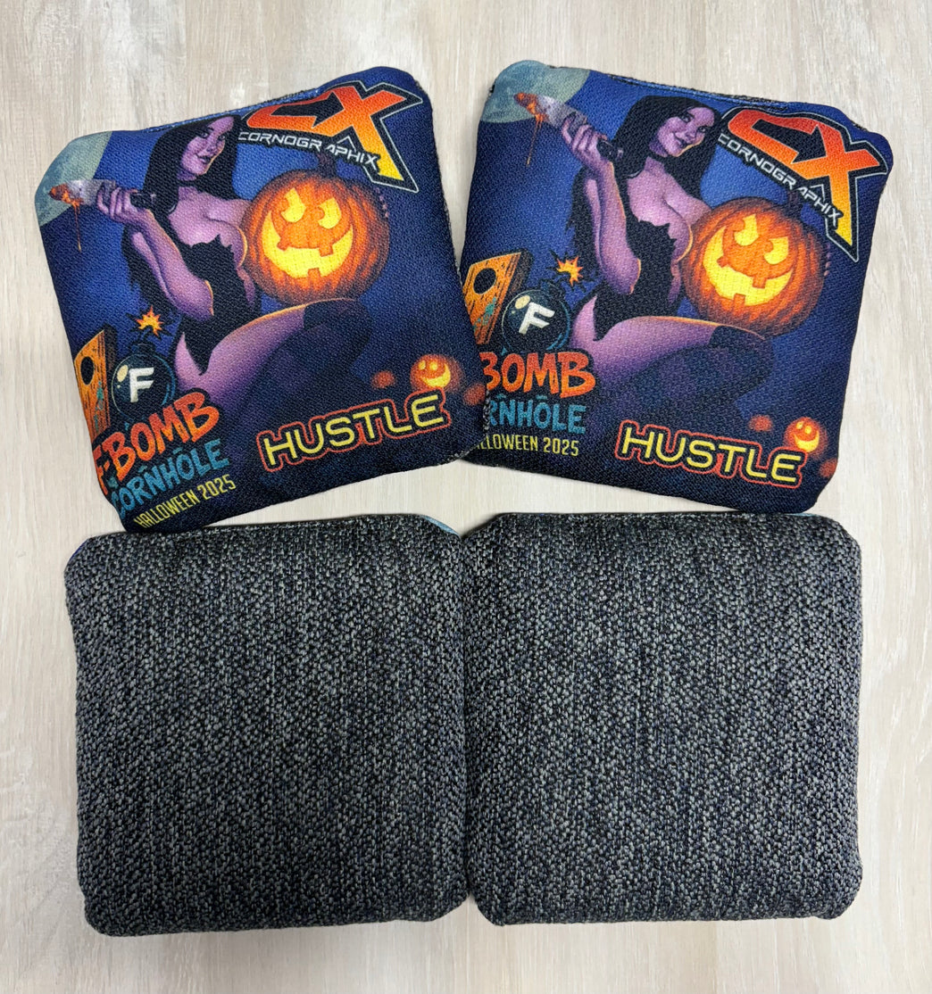 Hustle "Halloween Hottie 2025 by FBomb Cornhole" Cornhole Bags