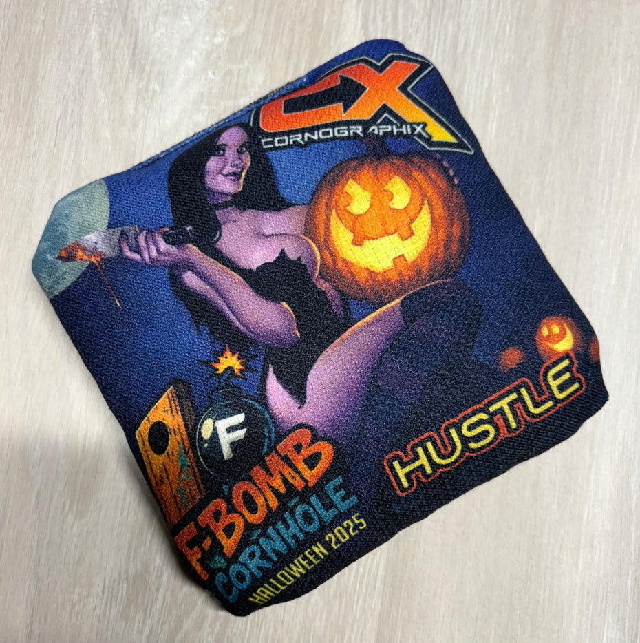 Hustle "Halloween Hottie 2025 by FBomb Cornhole" Cornhole Bags