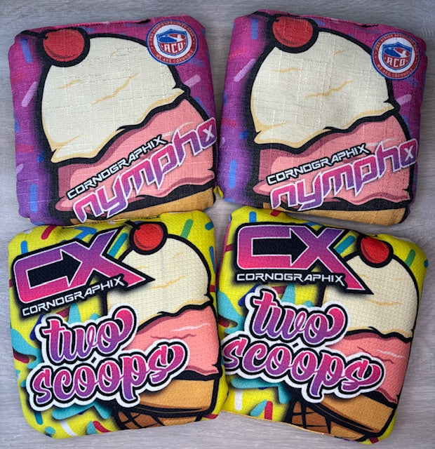 Nympho Two Scoops Tournament-Spec Cornhole Bags