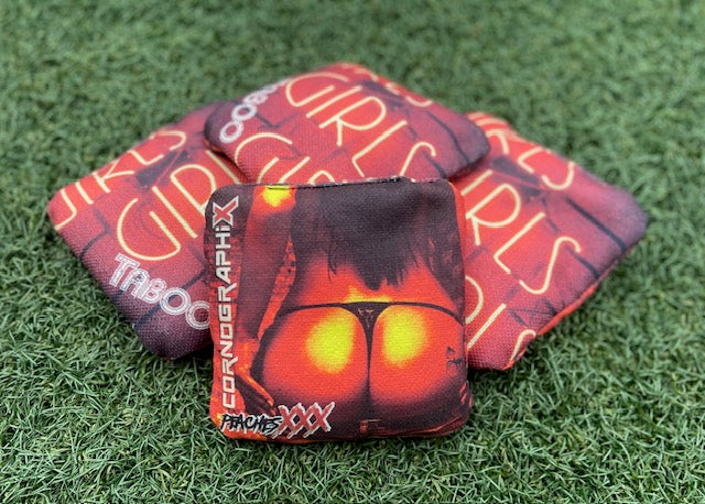 Peaches cornhole bag