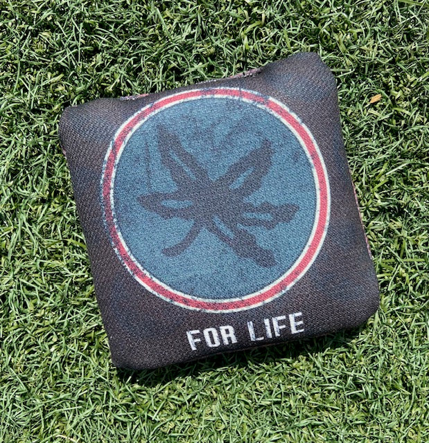 Backyard "Buckeye For Life" Cornhole Bags