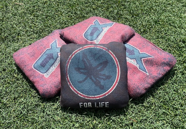 Backyard "Buckeye For Life" Cornhole Bags