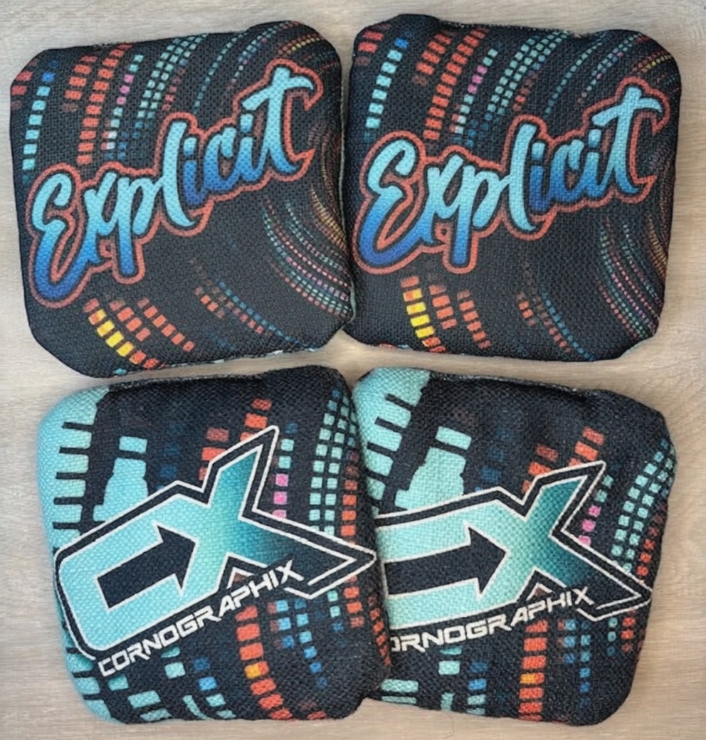 Techno cornhole bag