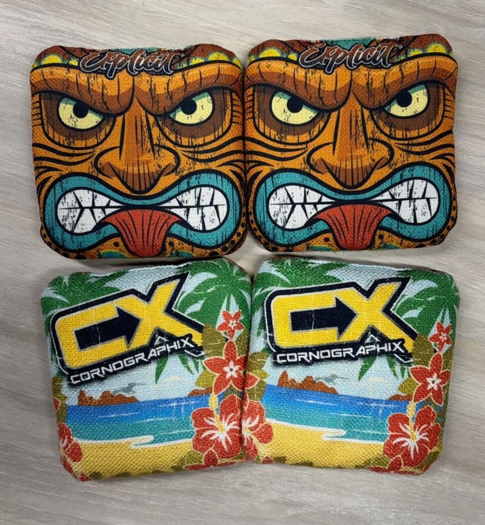 Tiki cornhole bag