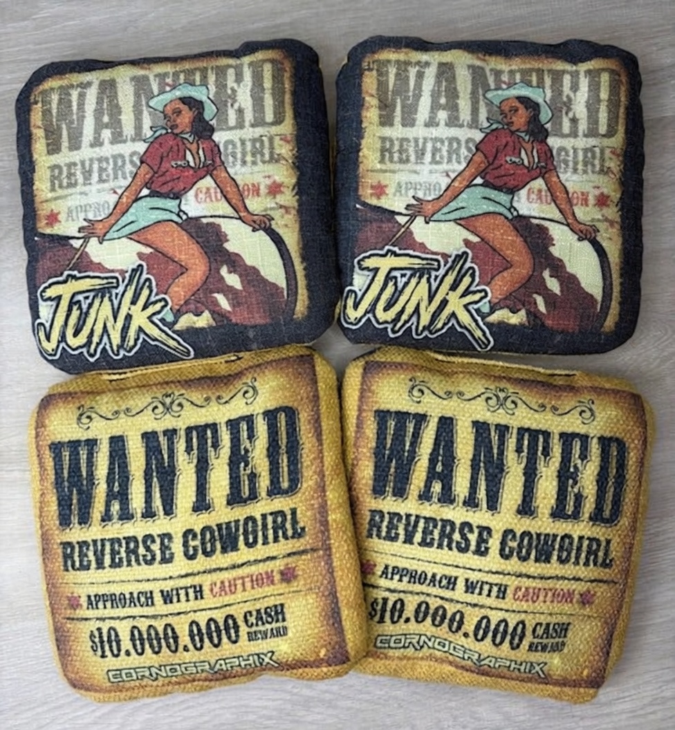 Reverse Cowgirl cornhole bag